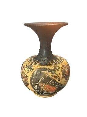 Small Pottery Vase Copy Corinth Period 530 BC Made in Italy 4-5/8" Tall